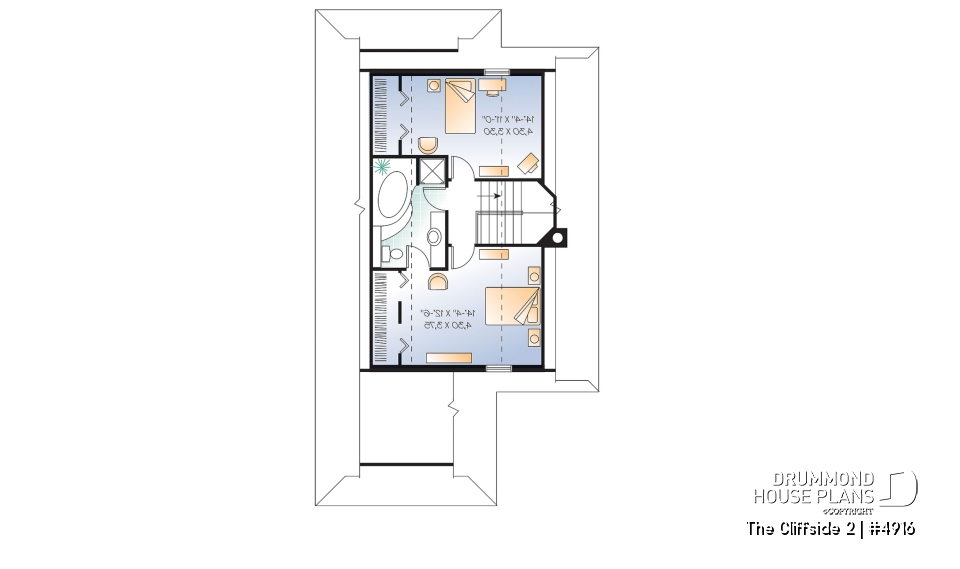 2nd level - Great ski chalet with 3 bedrooms, country style cottage design, open floor plan concept and bug free deck - The Cliffside 2