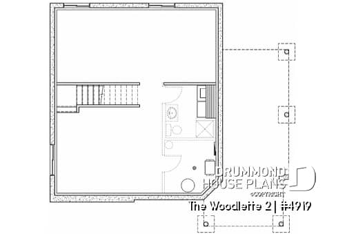 Basement - 2 to 3 bedroom affordable home plan, transitional home design, with mezzanine and open floor plan - The Woodlette 2