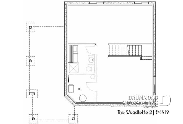 Basement - 2 to 3 bedroom affordable home plan, transitional home design, with mezzanine and open floor plan - The Woodlette 2