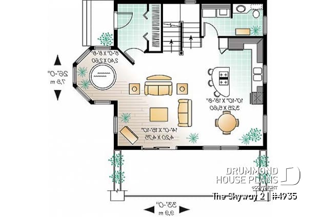 1st level - Open floor plan cottage with interior spa area, and 1 or 2 bedroom option - The Skyway 2