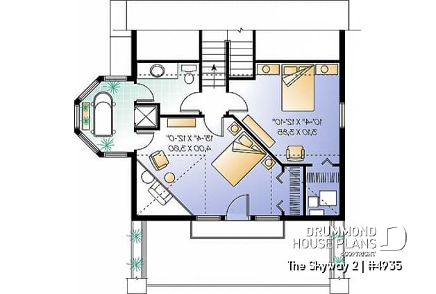 2nd level option 2 - Open floor plan cottage with interior spa area, and 1 or 2 bedroom option - The Skyway 2