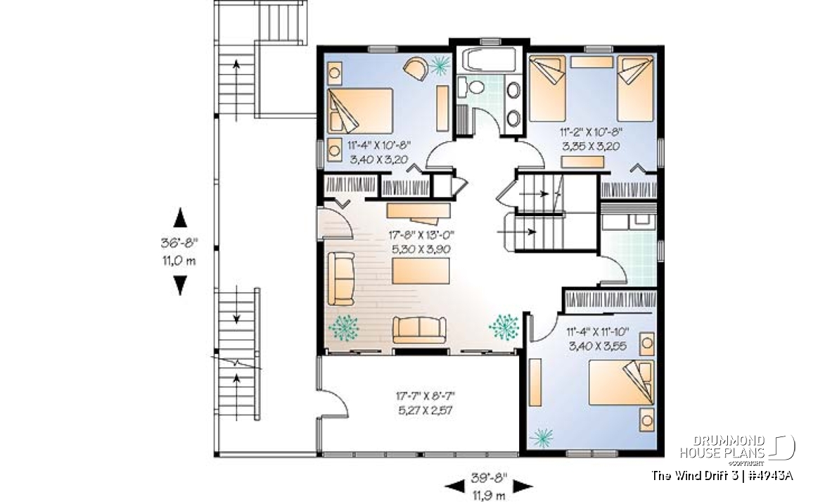 2nd level - Great Cape Hatteras home style with 5 bedrooms, 3.5 baths, cathedral, large deck, screened-in porch - The Wind Drift 3