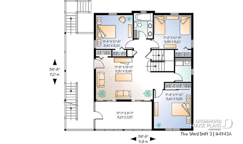 2nd level - Great Cape Hatteras home style with 5 bedrooms, 3.5 baths, cathedral, large deck, screened-in porch - The Wind Drift 3