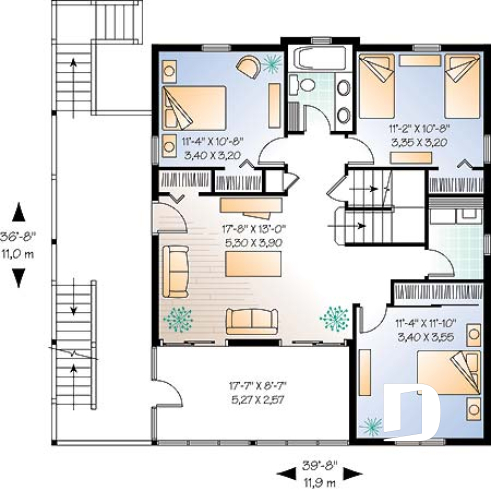 2nd level - Great Cape Hatteras home style with 5 bedrooms, 3.5 baths, cathedral, large deck, screened-in porch - The Wind Drift 3