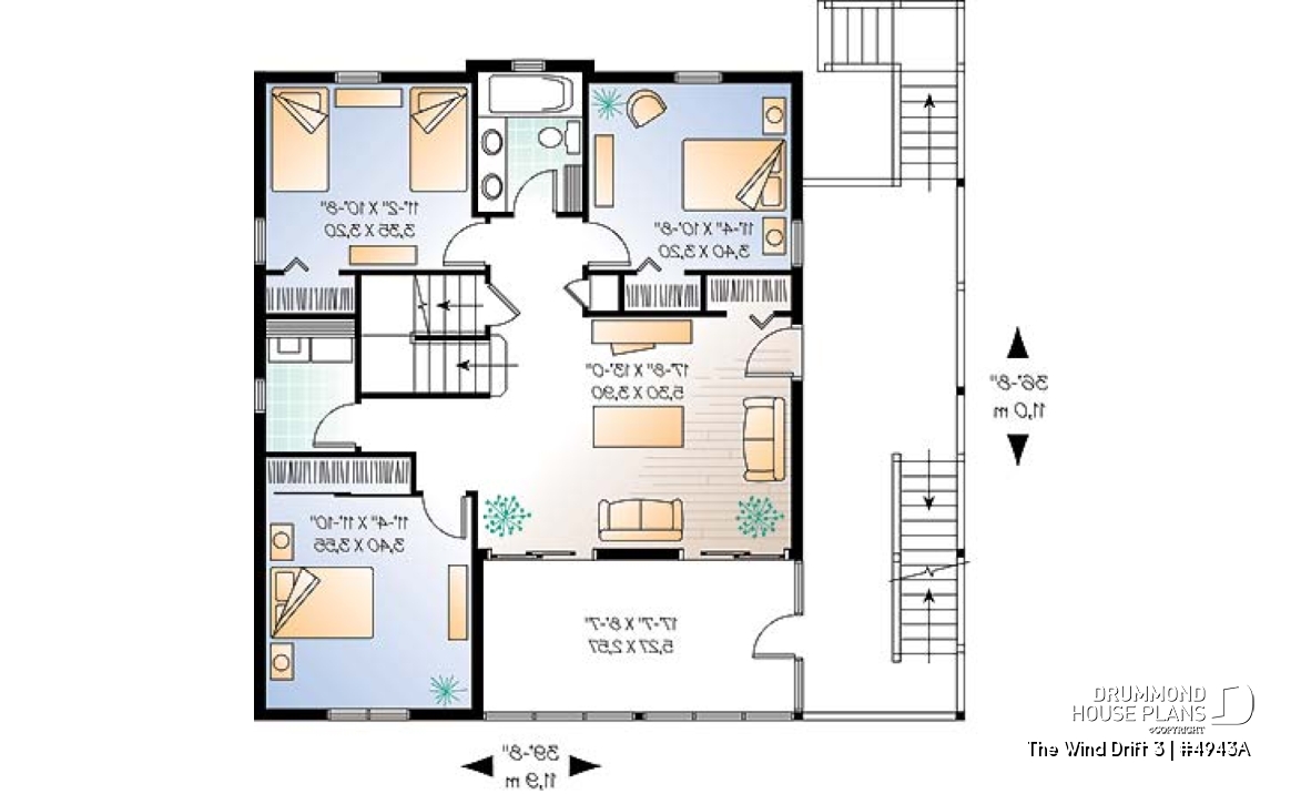2nd level - Great Cape Hatteras home style with 5 bedrooms, 3.5 baths, cathedral, large deck, screened-in porch - The Wind Drift 3