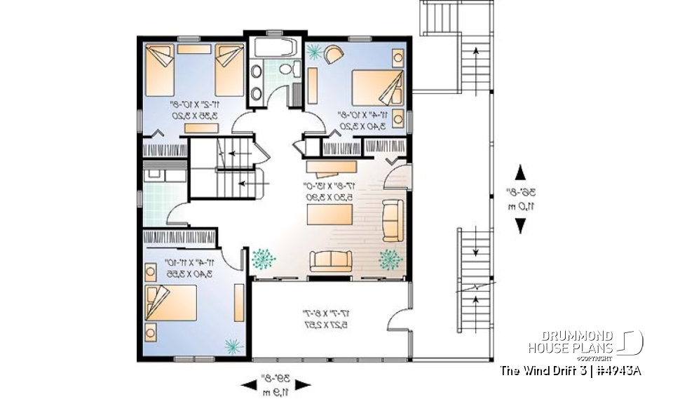 2nd level - Great Cape Hatteras home style with 5 bedrooms, 3.5 baths, cathedral, large deck, screened-in porch - The Wind Drift 3
