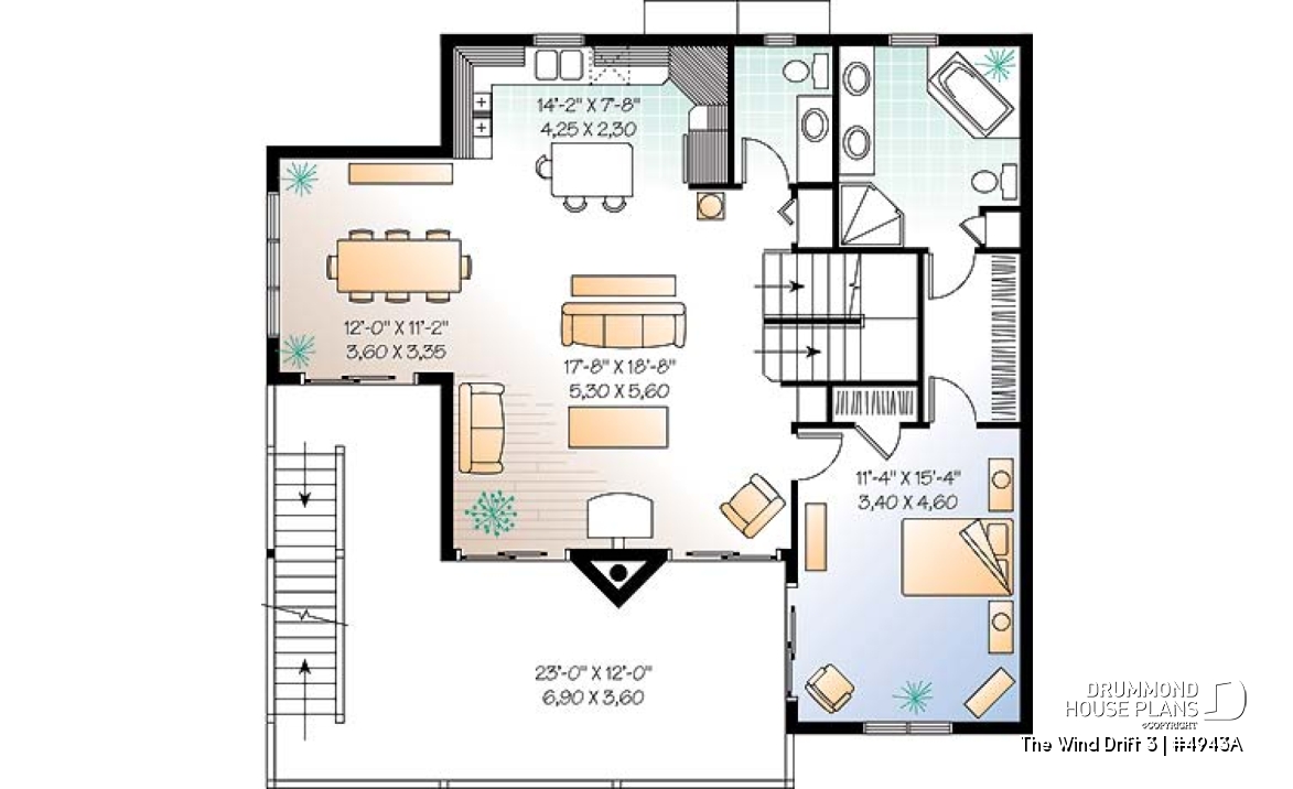 3rd level - Great Cape Hatteras home style with 5 bedrooms, 3.5 baths, cathedral, large deck, screened-in porch - The Wind Drift 3