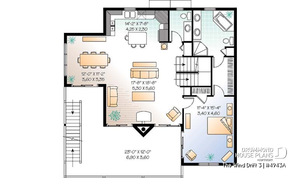 3rd level - Great Cape Hatteras home style with 5 bedrooms, 3.5 baths, cathedral, large deck, screened-in porch - The Wind Drift 3