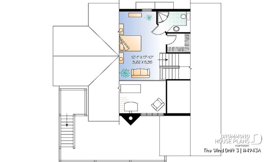 4th level - Great Cape Hatteras home style with 5 bedrooms, 3.5 baths, cathedral, large deck, screened-in porch - The Wind Drift 3