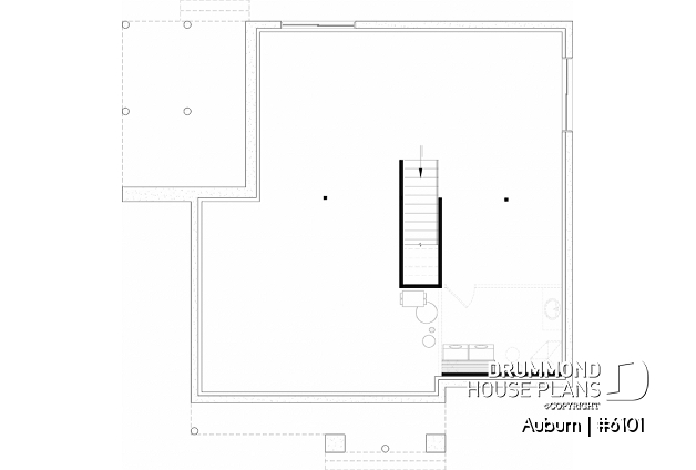 Unfinished basement - Charming 3 bedroom Modern Rustic home plan, optional finished basement, home theater and large covered deck - Auburn