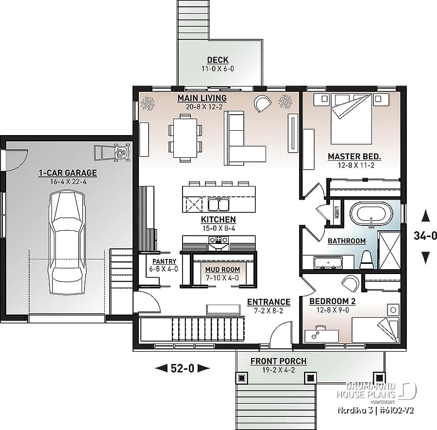 2 Bedroom House Plans Open Floor Plan With Garage Www resnooze