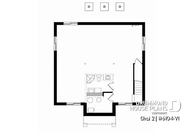 Basement - 2 bedroom affordable ranch style house plan with great kitchen et open floor plan concept - Chai 2