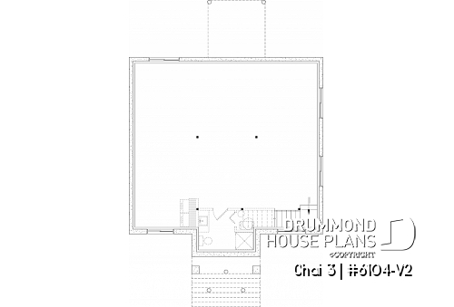 Unfinished basement - Budget friendly small craftsman home design, 4 bedroom, covered porch, daylight basement - Chai 3