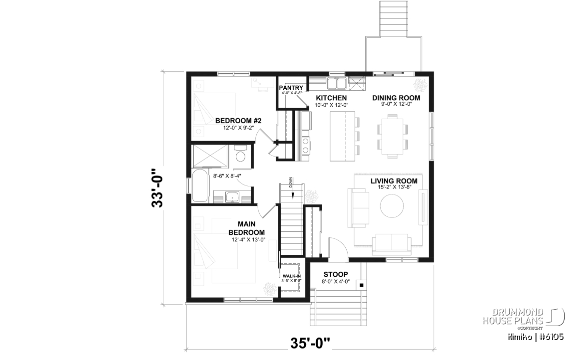 1st level - Economical 2 to 4 bedroom country farmhouse bungalow, open space, finished daylight basement (optional $) - Kimiko