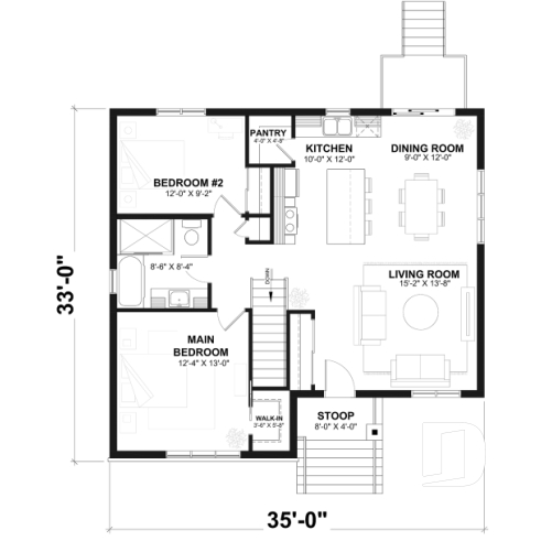 1st level - Economical 2 to 4 bedroom country farmhouse bungalow, open space, finished daylight basement (optional $) - Kimiko