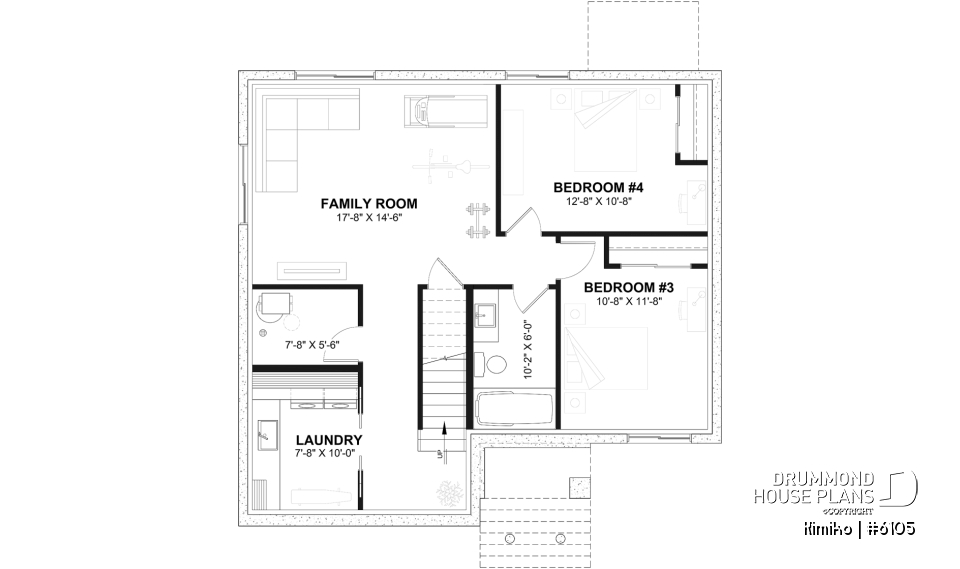 Finished basement - Economical 2 to 4 bedroom country farmhouse bungalow, open space, finished daylight basement (optional $) - Kimiko