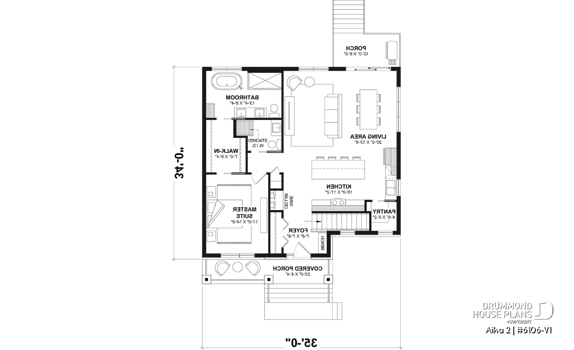 1st level - Single storey home plan, 1 to 4 beds, 2.5 baths, optional finished basement, living &amp; family rooms, 9' ceiling - Aika 2