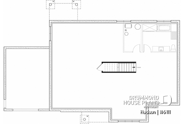 Basement - House plan from the Maibec X Drummond House Plans' collection featuring: 3 beds, garage, mudroom - Hudson