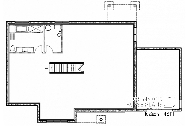 Basement - House plan from the Maibec X Drummond House Plans' collection featuring: 3 beds, garage, mudroom - Hudson