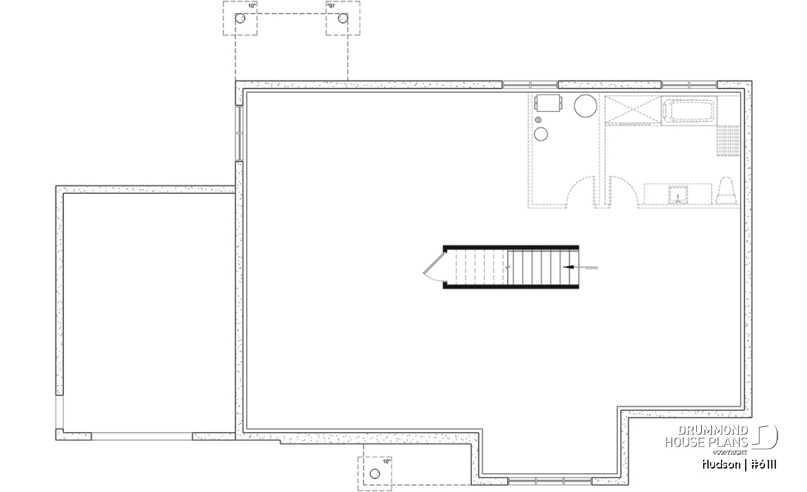 Unfinished basement - Home Design from the Maibec X Drummond House Plans' Collection Featuring: 3 Beds, Garage, Mudroom - Hudson