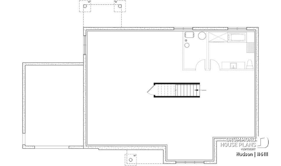 Unfinished basement - Home Design from the Maibec X Drummond House Plans' Collection Featuring: 3 Beds, Garage, Mudroom - Hudson