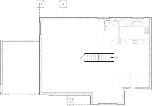 Unfinished basement - Home Design from the Maibec X Drummond House Plans' Collection Featuring: 3 Beds, Garage, Mudroom - Hudson