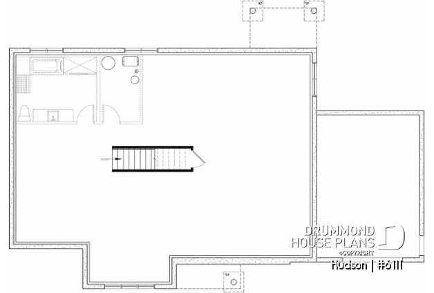 Unfinished basement - House plan from the Maibec X Drummond House Plans' collection featuring: 3 beds, garage, mudroom - Hudson