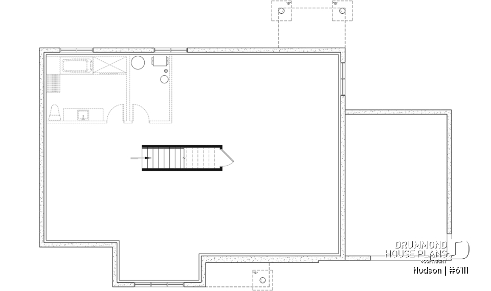 Unfinished basement - Home Design from the Maibec X Drummond House Plans' Collection Featuring: 3 Beds, Garage, Mudroom - Hudson