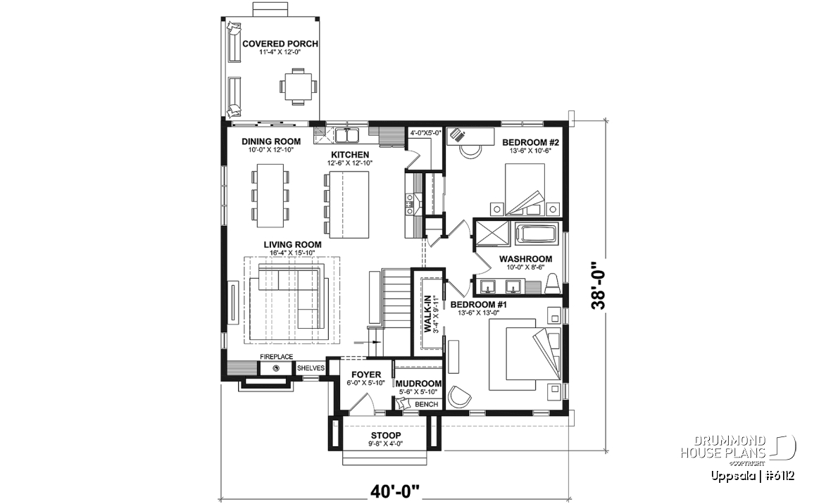 1st level - Scandinavian style home, 2 to 4 beds, optional finished basement ($), fireplace, pantry, sheltered terrace - Uppsala