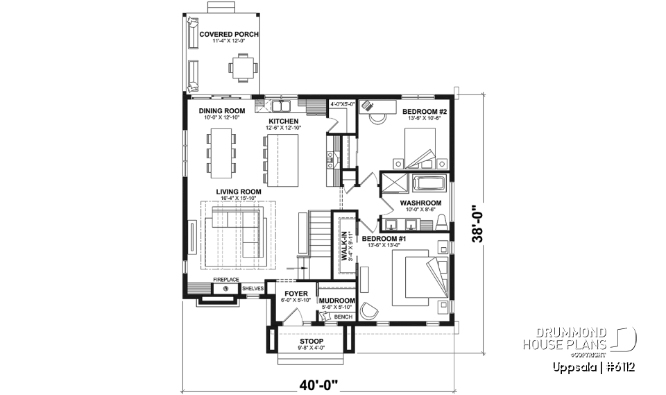 1st level - Scandinavian style home, 2 to 4 beds, optional finished basement ($), fireplace, pantry, sheltered terrace - Uppsala
