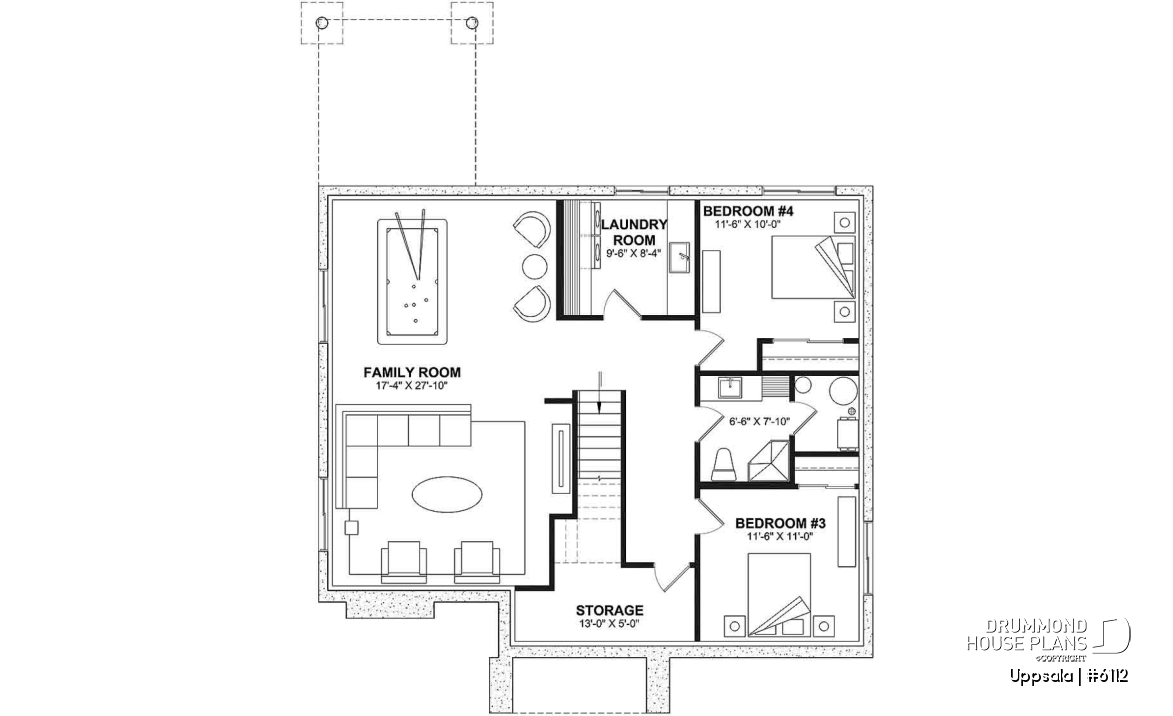 Finished basement (Optional $) - Scandinavian style home, 2 to 4 beds, optional finished basement ($), fireplace, pantry, sheltered terrace - Uppsala