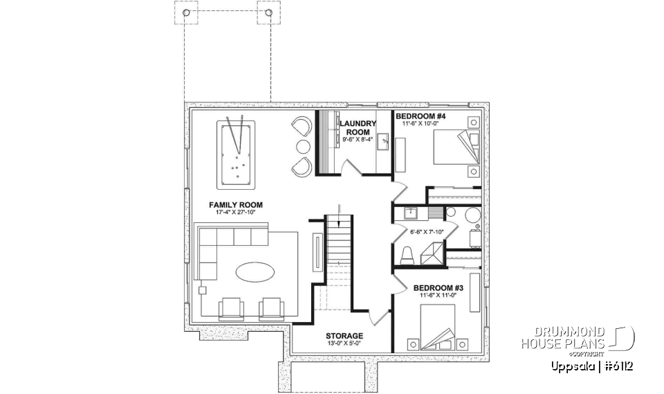 Finished basement (Optional $) - Scandinavian style home, 2 to 4 beds, optional finished basement ($), fireplace, pantry, sheltered terrace - Uppsala