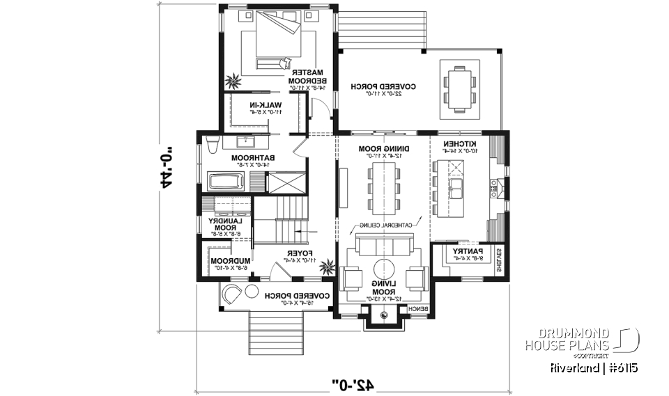 1st level - Modern Farmhouse Home Plan – Covered Porches, 1 to 3 Bedrooms, and Inviting Family Living Spaces - Riverland