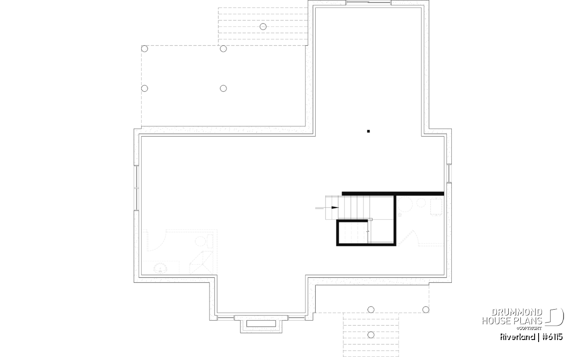 Unfinished basement - Modern Farmhouse Home Plan – Covered Porches, 1 to 3 Bedrooms, and Inviting Family Living Spaces - Riverland