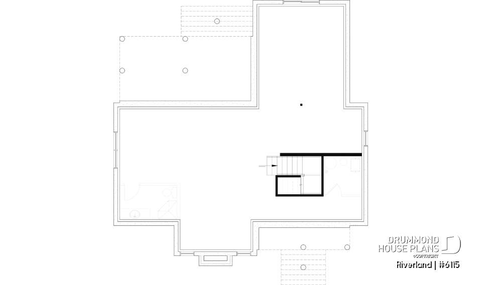 Unfinished basement - Modern Farmhouse Home Plan – Covered Porches, 1 to 3 Bedrooms, and Inviting Family Living Spaces - Riverland