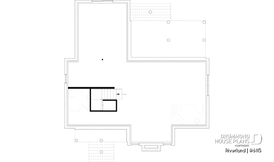 Unfinished basement - Modern Farmhouse Home Plan – Covered Porches, 1 to 3 Bedrooms, and Inviting Family Living Spaces - Riverland
