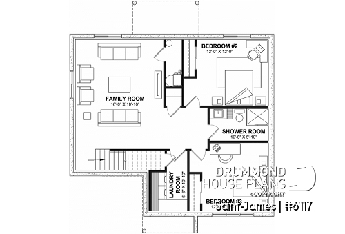 Finished basement - Compact 1 to 4 bedroom modern farmhouse with den, and optional finished basement ($) - Saint-James