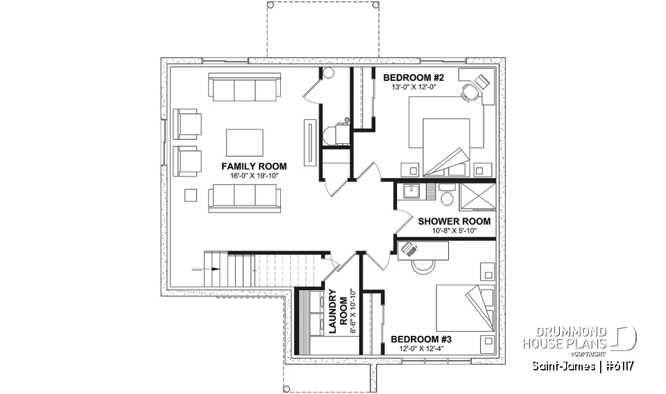 Finished basement (Optional $) - Elegant bungalow with central fireplace, large island, and up to 4 flexible bedrooms - Saint-James