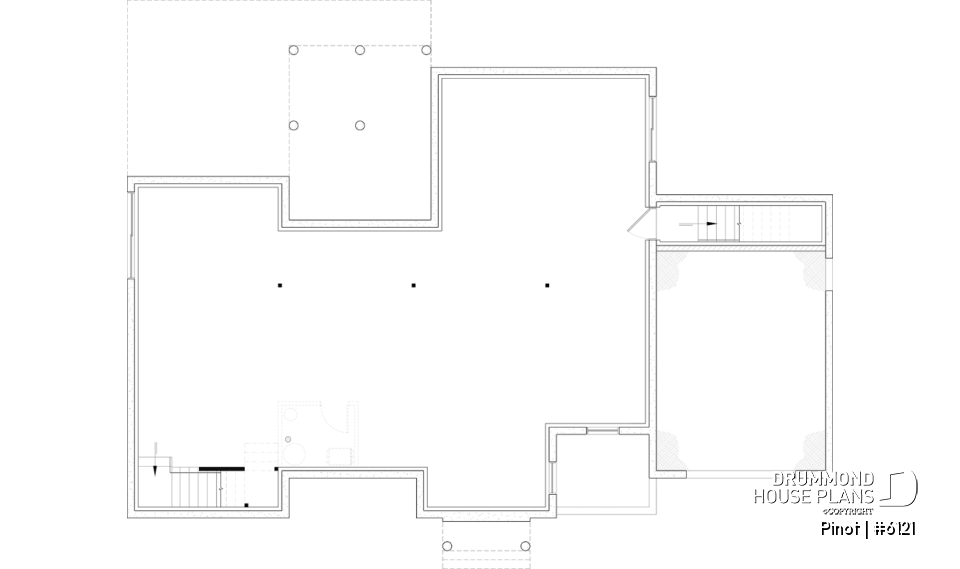 Unfinished basement - Scandinavian Style Open-Concept House Plan with Garage, 1 to 4 Bedrooms, and Optional Basement! - Pinot