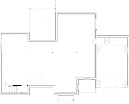 Unfinished basement - Scandinavian Style Open-Concept House Plan with Garage, 1 to 4 Bedrooms, and Optional Basement! - Pinot
