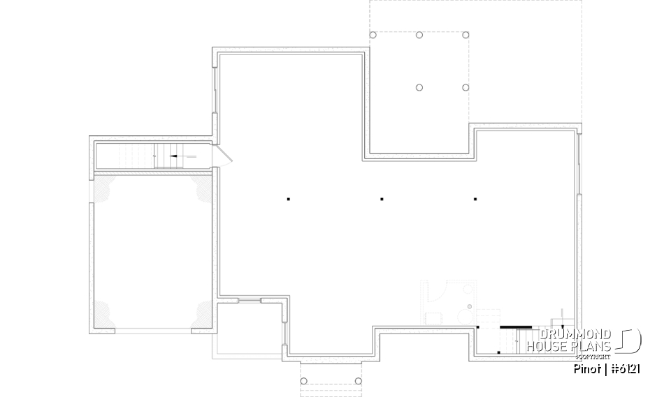 Unfinished basement - Scandinavian Style Open-Concept House Plan with Garage, 1 to 4 Bedrooms, and Optional Basement! - Pinot