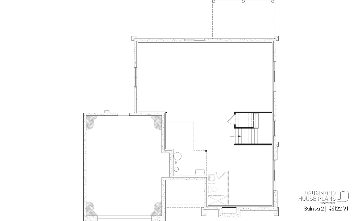Unfinished basement - Modern Two-Story House Plan with Stunning Primary Suite, Cathedral Ceiling and STÛV Wood Stove - Balnea 2