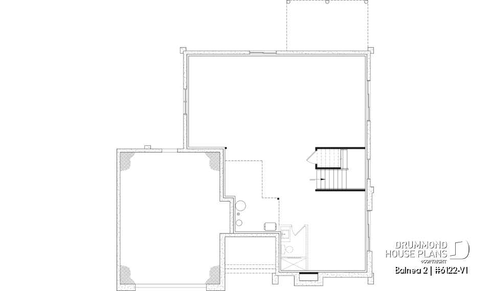 Unfinished basement - Modern Two-Story House Plan with Stunning Primary Suite, Cathedral Ceiling and STÛV Wood Stove - Balnea 2