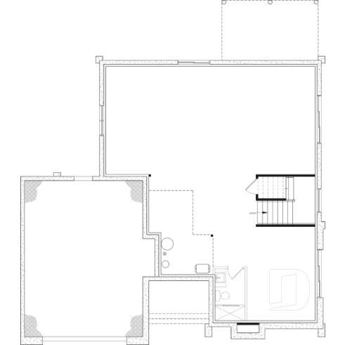 Unfinished basement - Modern Two-Story House Plan with Stunning Primary Suite, Cathedral Ceiling and STÛV Wood Stove - Balnea 2