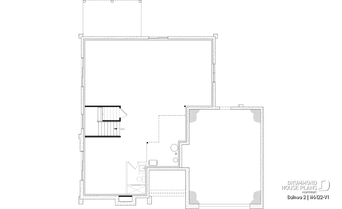 Unfinished basement - Modern Two-Story House Plan with Stunning Primary Suite, Cathedral Ceiling and STÛV Wood Stove - Balnea 2