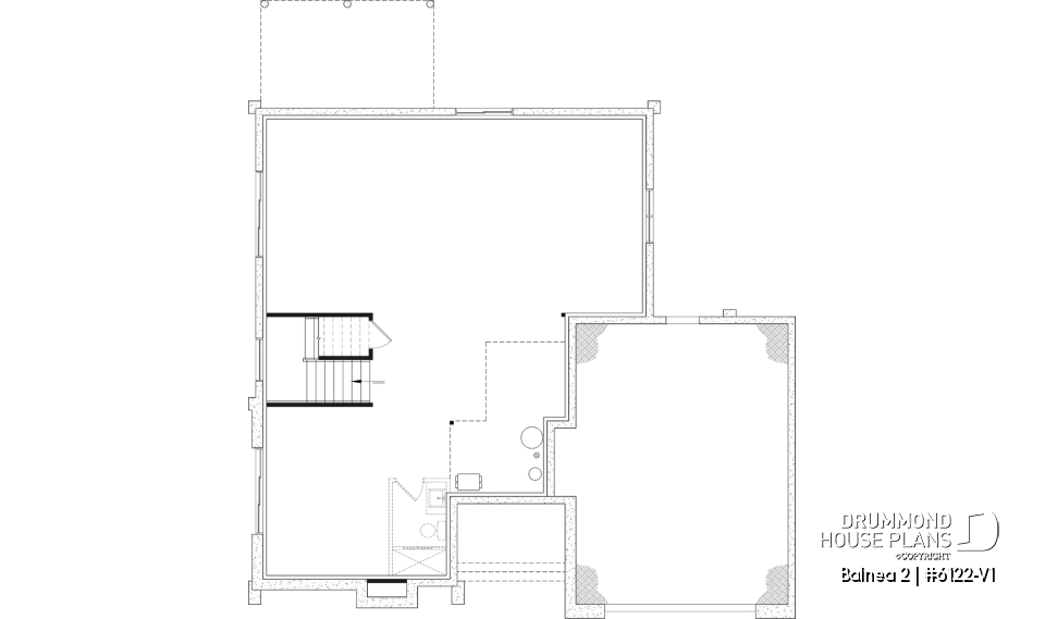 Unfinished basement - Modern Two-Story House Plan with Stunning Primary Suite, Cathedral Ceiling and STÛV Wood Stove - Balnea 2