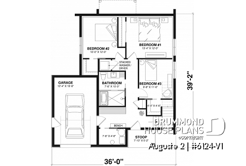 1st level - Reverse floor plan home for panoramic view, 3 beds on lower floor, kitchen, dining and living on upper floor - Auguste 2