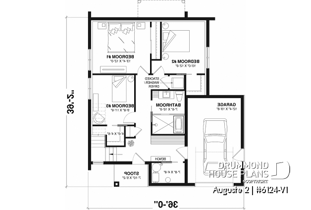 1st level - Reverse floor plan home for panoramic view, 3 beds on lower floor, kitchen, dining and living on upper floor - Auguste 2