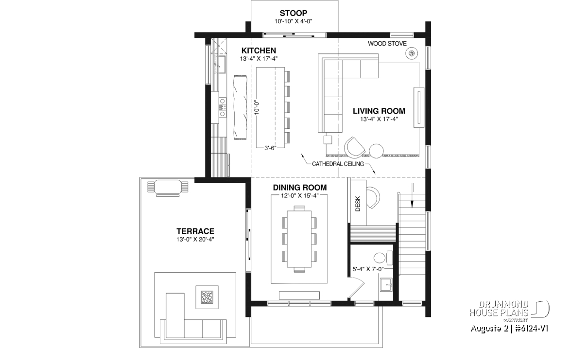 2nd level - Modern Scandinavian reverse floor plan home, 3 beds on lower floor, kitchen, dining and living on upper floor - Auguste 2