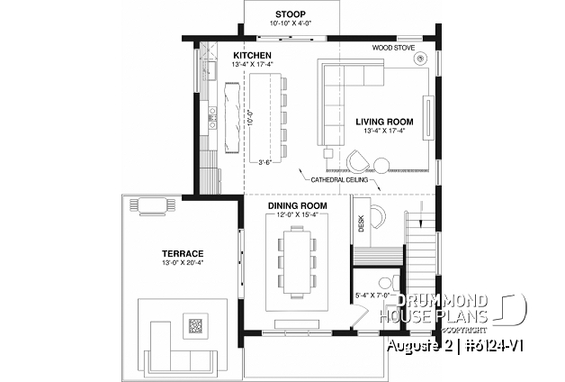 2nd level - Reverse floor plan home for panoramic view, 3 beds on lower floor, kitchen, dining and living on upper floor - Auguste 2